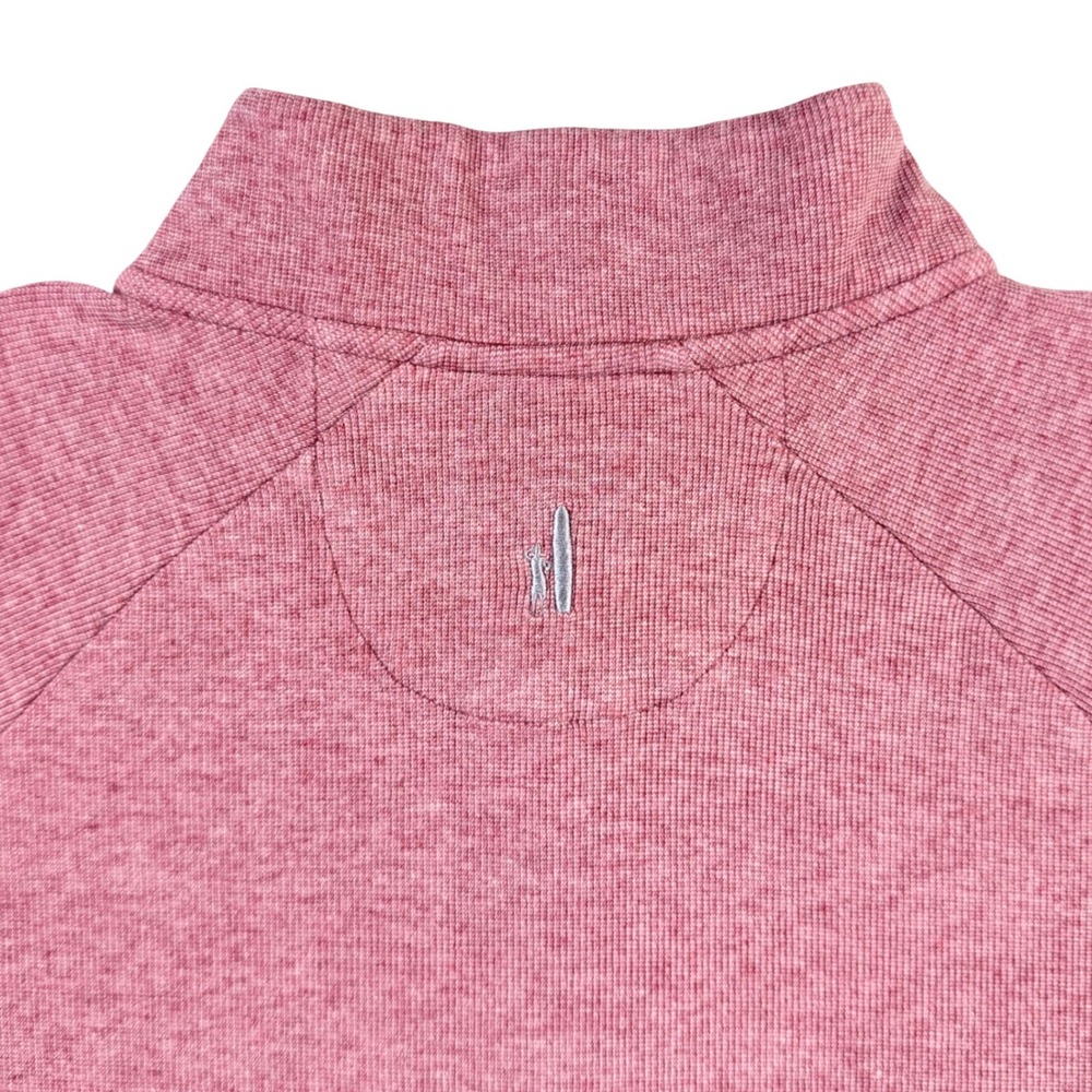 johnnie-O 1/4 Snap Mock Neck Pullover Men XL Malibu Red Pink Preppy Country Club - Picture 9 of 12